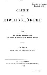 Cover of: Chemie der Eiweisskörper by Cohnheim, Otto