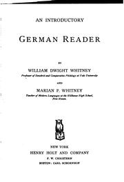 Cover of: An introductory German reader by William Dwight Whitney