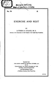 Cover of: Exercise and rest