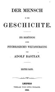 Cover of: Der Mensch in der Geschichte: Zur Begründung einer Psychologischen Weltanschauung.