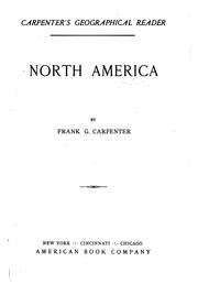 Cover of: Carpenter's geographical reader: North America