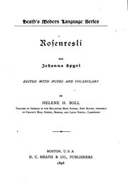 Cover of: Rosenresli
