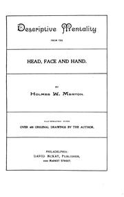 Cover of: Descriptive mentality from the head, face and hand.