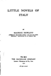 Cover of: Little novels of Italy