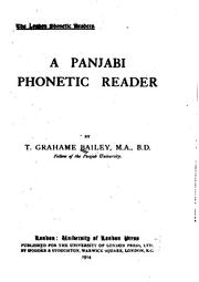 Cover of: A Panjabi phonetic reader by Thomas Grahame Bailey