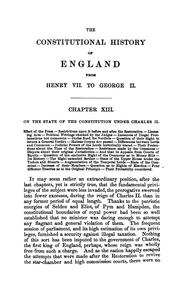 Cover of: The constitutional history of England from the accession of Henry VII to the death of George II