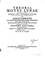 Cover of: Theoria motus lunae