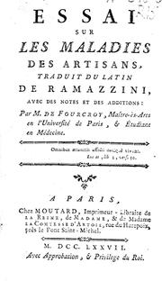 De morbis artificum diatriba by Bernardino Ramazzini