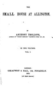 Cover of: The small house at Allington by Anthony Trollope