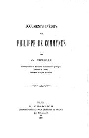 Cover of: Documents inédits sur Philippe de Commynes
