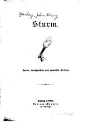 Sturm by John Henry Mackay, Paul Avrich Collection, John Henry MacKay