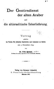 Der Gestirndienst der alten Araber und die altisraelitische Ueberlieferung by Fritz Hommel