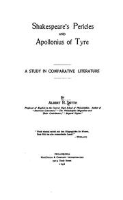 Cover of: Shakespeare's Pericles and Apollonius of Tyre: a study in comparative literature.