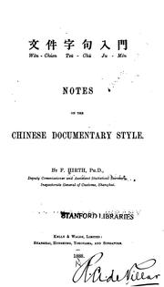Cover of: Notes on the Chinese documentary style