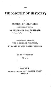 Cover of: The philosophy of history by Friedrich von Schlegel
