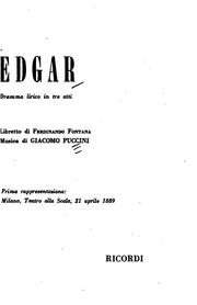 Cover of: Edgar: dramma lirico in tre atti