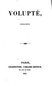 Cover of: Volupté. by Charles Augustin Sainte-Beuve
