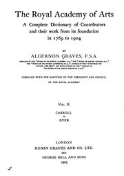 Cover of: The Royal Academy of Arts by Algernon Graves