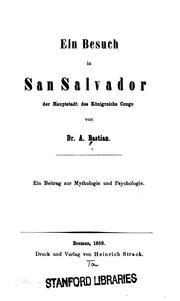 Cover of: Ein Besuch in San Salvador by Adolf Bastian