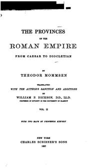 Cover of: The provinces of the Roman Empire, from Caesar to Diocletian