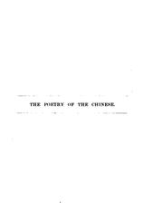 Cover of: Poeseos Sinicae commentarii.: The poetry of the Chinese.