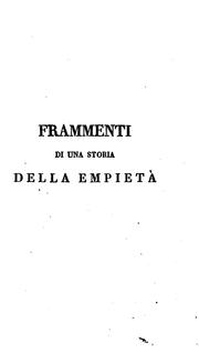 Cover of: Frammenti di una storia della empietà. by Antonio Rosmini