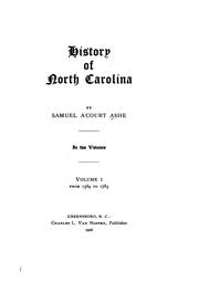 History of North Carolina by Samuel A. Ashe