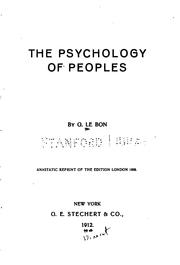 Cover of: The psychology of peoples.