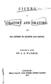 Cover of: Cicero on oratory and orators. by Cicero