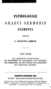 Cover of: Pathologiae Graeci sermonis elementa