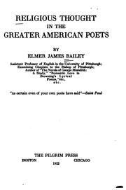 Cover of: Religious thought in the greater American poets. by Elmer James Bailey