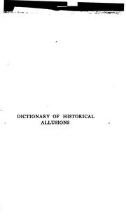 Cover of: Dictionary of historical allusions.