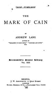 The Mark Of Cain by Andrew Lang