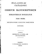 Cover of: Catalogi codicum manuscriptorum Bibliothecae Bodleianae.