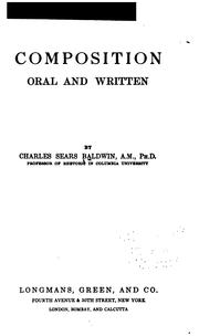 Cover of: Composition, oral and written.
