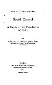 Cover of: Social control by Edward Alsworth Ross