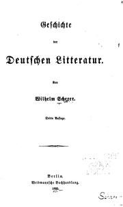 Cover of: Geschichte der deutschen Litteratur.