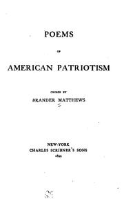 Cover of: Poems of American patriotism. by Brander Matthews