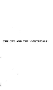 Cover of: The owl and the nightingale by edited by Eric Gerald Stanley.