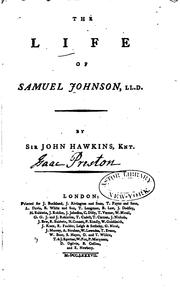 The life of Samuel Johnson, LL.D by Sir John Hawkins