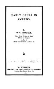 Cover of: Early opera in America.