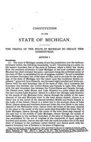 Cover of: The constitution of the State of Michigan.