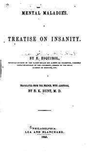 Cover of: Mental maladies: a treatise on insanity.