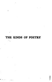 Cover of: The kinds of poetry, and other essays.