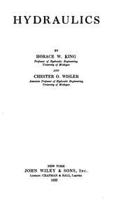Hydraulics by Horace Williams King