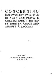 Cover of: Concerning Noteworthy paintings in American private collections