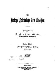 Cover of: Die Kriege Friedrichs des Grossen.