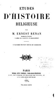 Cover of: Études d'histoire religieuse. by Ernest Renan