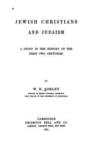 Cover of: Jewish Christians and Judaism: a study in the history of the first two centuries.