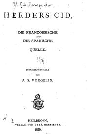Cover of: Herders Cid: die franzoesische und die spanische Quelle.